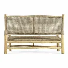 Canapea de exterior cu 2 locuri în ramuri de tec și fibră sintetică - Tecno Viadurini