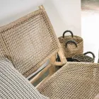 Canapea de exterior cu 2 locuri în ramuri de tec și fibră sintetică - Tecno Viadurini