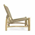 Canapea de exterior cu 2 locuri în ramuri de tec și fibră sintetică - Tecno Viadurini