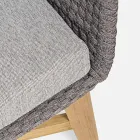 Canapea de exterior cu 2 locuri în țesătură cu structură din tec, Homemotion - Azeno Viadurini