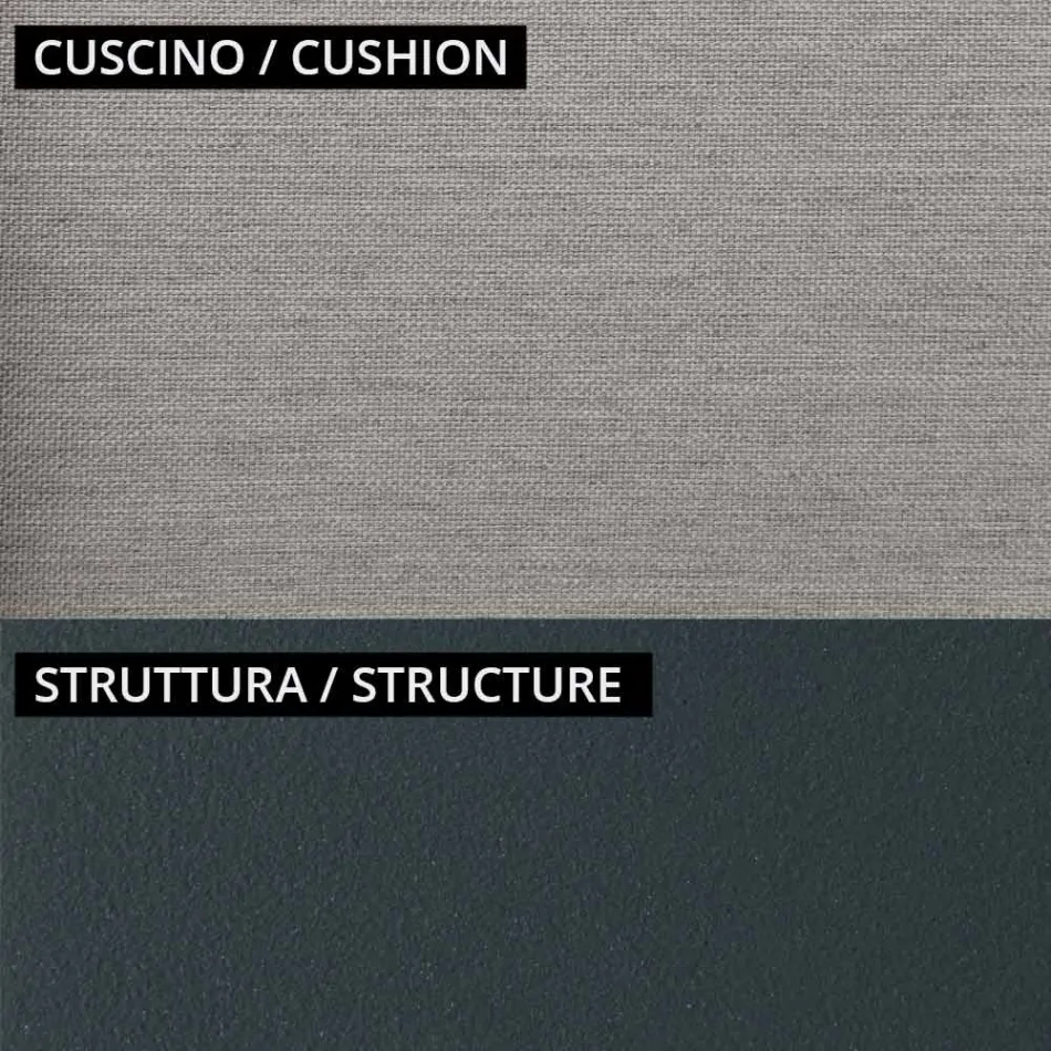 Canapea de gradina 2 locuri din metal si perna Made in Italy - Fontana Viadurini