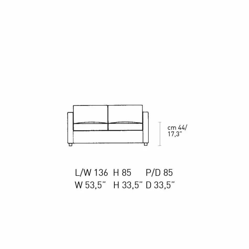 Canapea 2 locuri capitonată și tapițată în piele fină fabricată în Italia - Centauro Viadurini