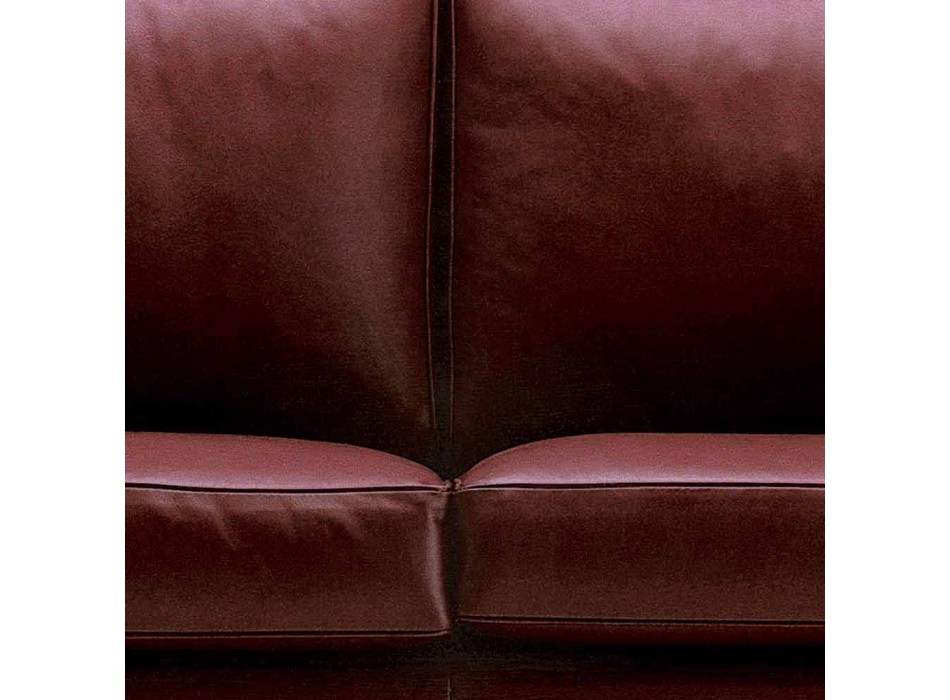 Canapea 2 locuri capitonată și tapițată în piele fină fabricată în Italia - Centauro Viadurini