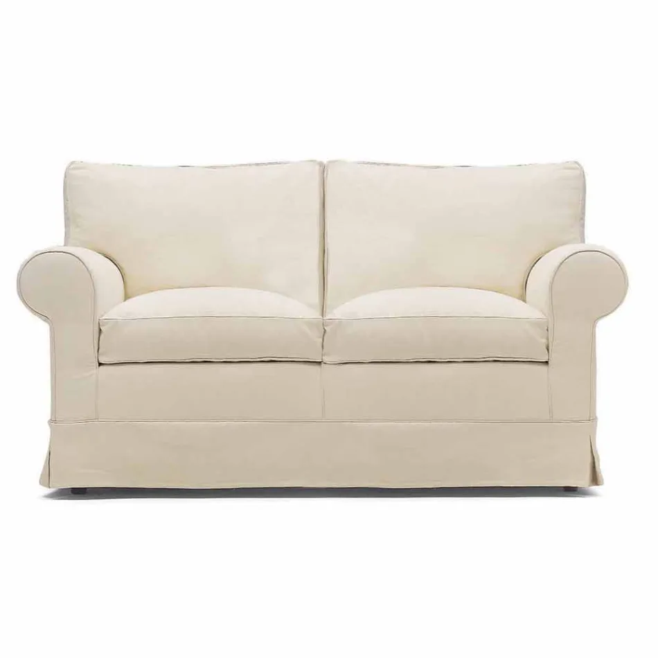 Canapea cu 2 locuri Tapițată și acoperită din țesătură Made in Italy - Andromeda Viadurini