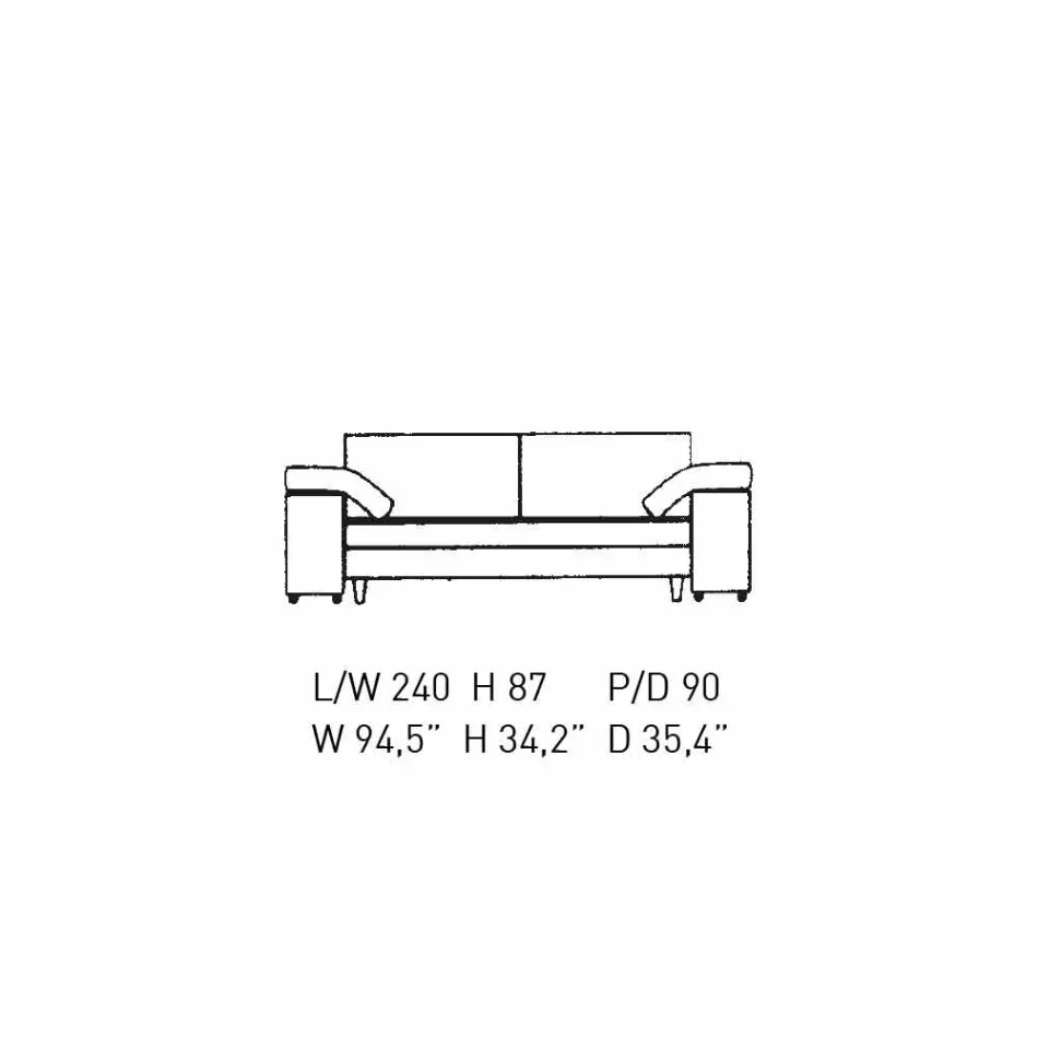 Canapea cu 2 locuri din bumbac cu cuburi laterale din MDF Made in Italy - Damasc Viadurini