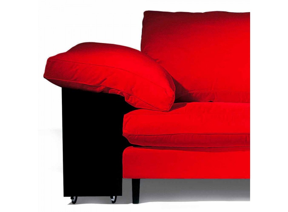 Canapea cu 2 locuri din bumbac cu cuburi laterale din MDF Made in Italy - Damasc Viadurini