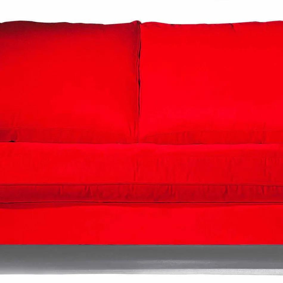 Canapea cu 2 locuri din bumbac cu cuburi laterale din MDF Made in Italy - Damasc Viadurini