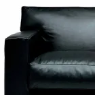 Canapea din piele cu 2 locuri cu picioare din lemn de nuc Made in Italy - Alessandria Viadurini