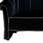 Canapea cu 2 locuri din catifea neagră cu cusături contrastante Made in Italy - Caster Viadurini