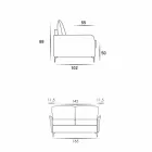Canapea 2 locuri maxi L.165cm piele artificială / țesătură fabricată în Italia Erica Viadurini