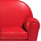 Canapea cu 2 locuri acoperită din piele cu picioare lăcuite Made in Italy - Pegolo Viadurini