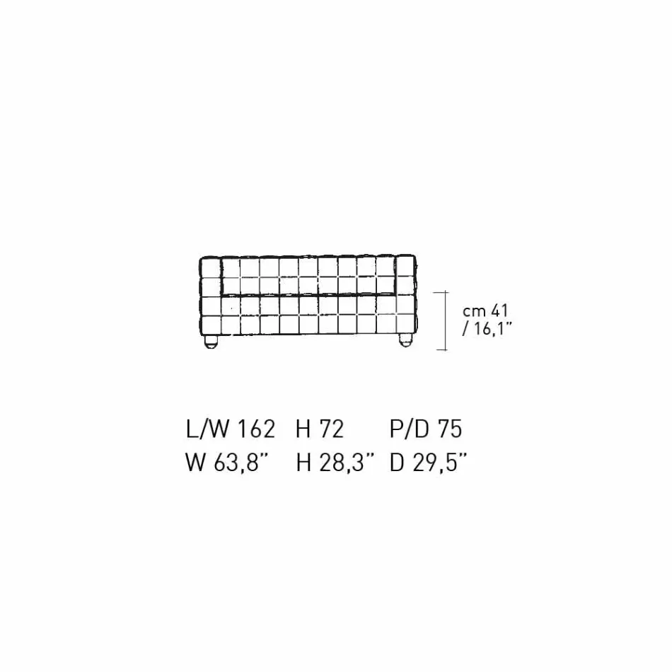 Canapea cu 2 locuri tapițată în piele cu efect matlasat Made in Italy - Vesuvio Viadurini