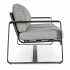 Canapea în aer liber cu 3 locuri cu perne din spate și scaun din țesătură - Mirea Viadurini