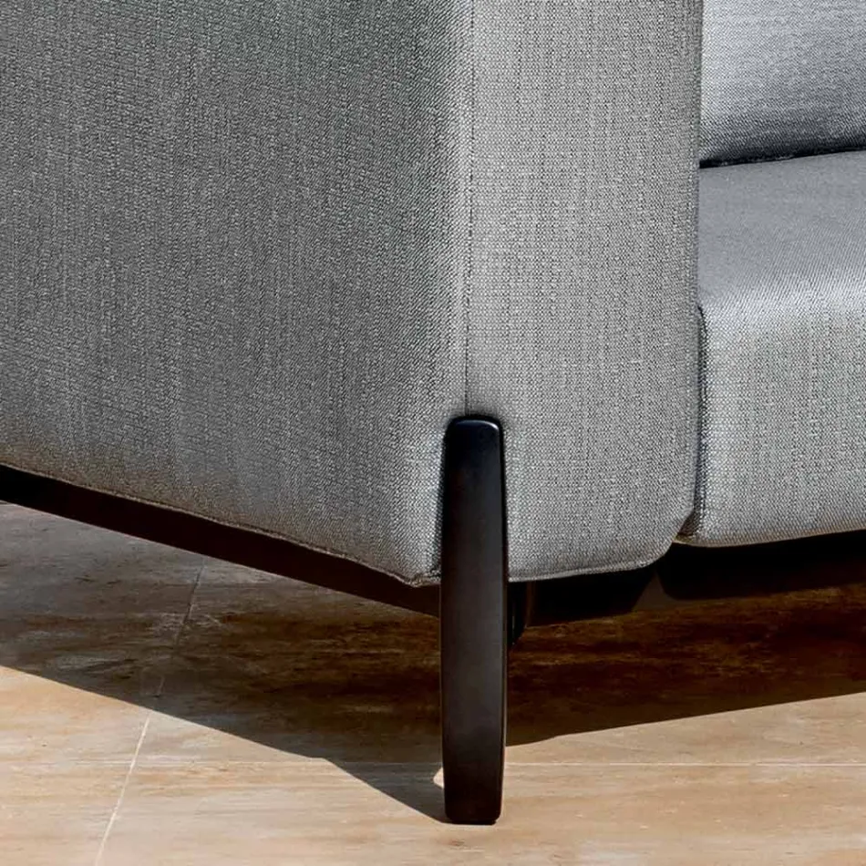 Canapea de exterior cu 3 locuri din aluminiu cu pouf si sezlong - Filomena Viadurini