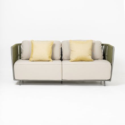 Canapea de exterior cu 3 locuri din aluminiu și țesut - Eugene Viadurini