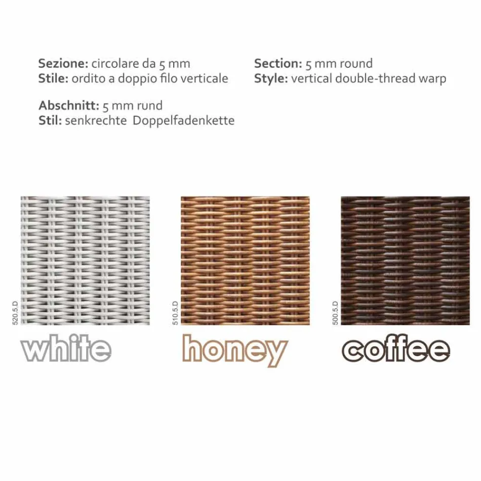 3 locuri de polietilenă în aer liber din împletitură din Oslo mână Viadurini