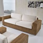 Canapea de grădină cu 3 locuri din Polyrattan țesut manual - Yoko Viadurini