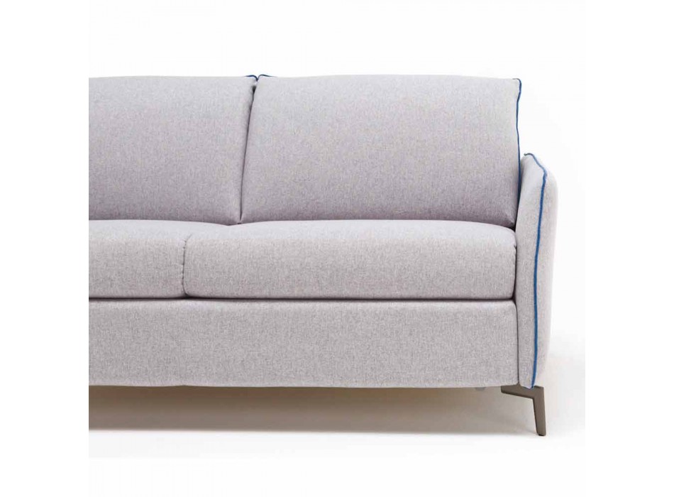 Canapea design 3 locuri L.185cm țesătură / piele ecologică fabricată în Italia Erica Viadurini