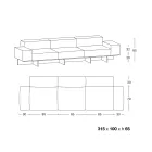 Canapea cu 3 locuri din sticlă extraclară și scaun din material fabricat în Italia - Rory Viadurini
