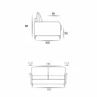 Canapea maxi 3 locuri L205 cm design modern din piele ecologică / țesătură Erica Viadurini