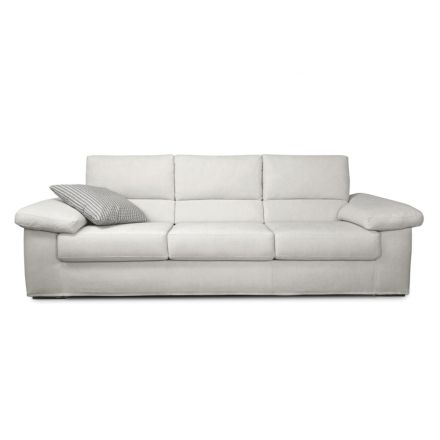 Canapea cu 2 sau 3 locuri din țesătură albă Design Made in Italy - Abudhabi Viadurini