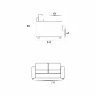 Canapea / țesătură din imitație de piele de design modern, cu 2 locuri, fabricată în Italia Mora Viadurini