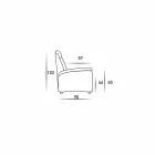 Canapea modernă cu 2 locuri din piele, piele ecologică sau țesătură Gelso Viadurini