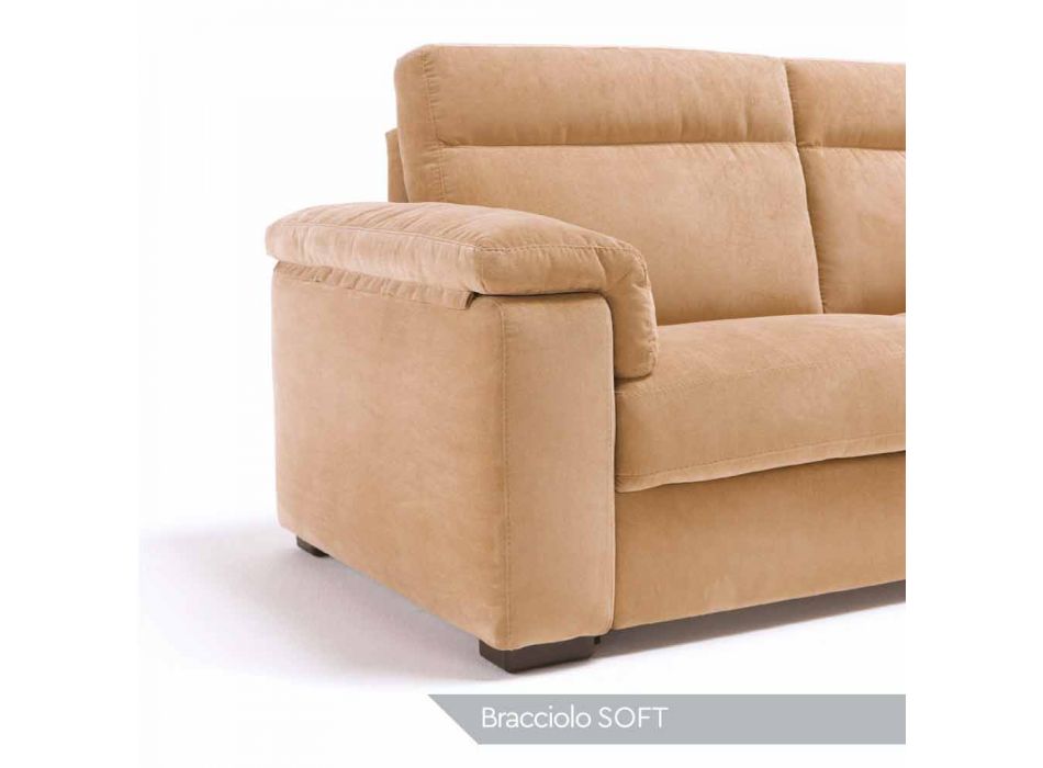 Canapea design 2 locuri din țesătură sau piele ecologică Lilia, fabricată în Italia Viadurini