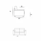 Canapea design 2 locuri din țesătură sau piele ecologică Lilia, fabricată în Italia Viadurini