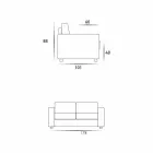 Canapea maxi moderna cu 2 locuri din piele ecologica / tesatura fabricata in Italia Mora Viadurini