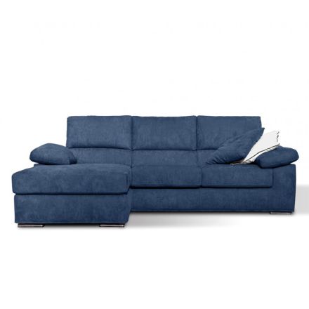Canapea cu 3 locuri cu pouf reversibil din material Made in Italy - Abudhabi Viadurini