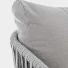 Homemotion - Canapea de exterior Rubio 3 locuri design alb și gri Viadurini