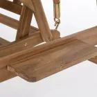 Canapea de gradina cu 2 locuri in balansoar din lemn de salcam cu panza alba - Roxen Viadurini