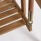 Canapea de gradina cu 2 locuri in balansoar din lemn de salcam cu panza alba - Roxen Viadurini