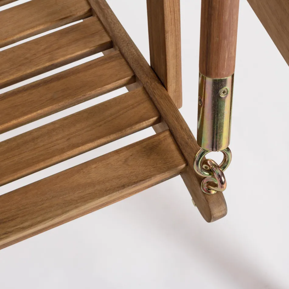 Canapea de gradina cu 2 locuri in balansoar din lemn de salcam cu panza alba - Roxen Viadurini