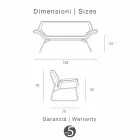 Loveseat din oțel cromat și autentic Cesare piele de vacă Viadurini