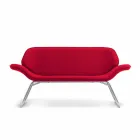 Loveseat din oțel cromat și autentic Cesare piele de vacă Viadurini