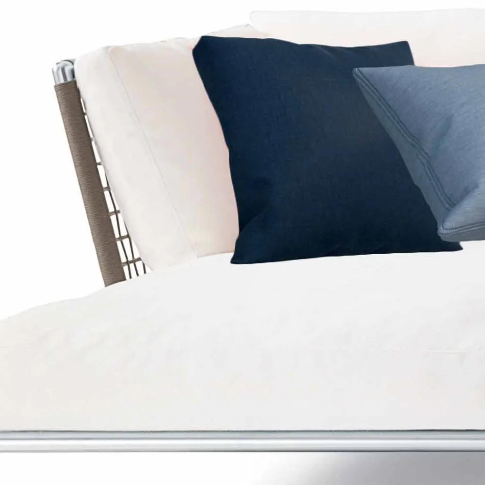 Canapea de colț în aer liber de design modern în țesătură gri sau albă - Ontario3 Viadurini