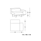 Canapea colț stânga cu bază din sticlă extraclară Made in Italy - Rory Viadurini