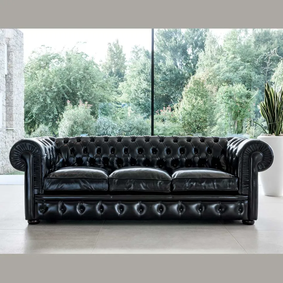 Canapea clasica cu picioare de ceapa din lemn de fag Made in Italy - Spassoso Viadurini