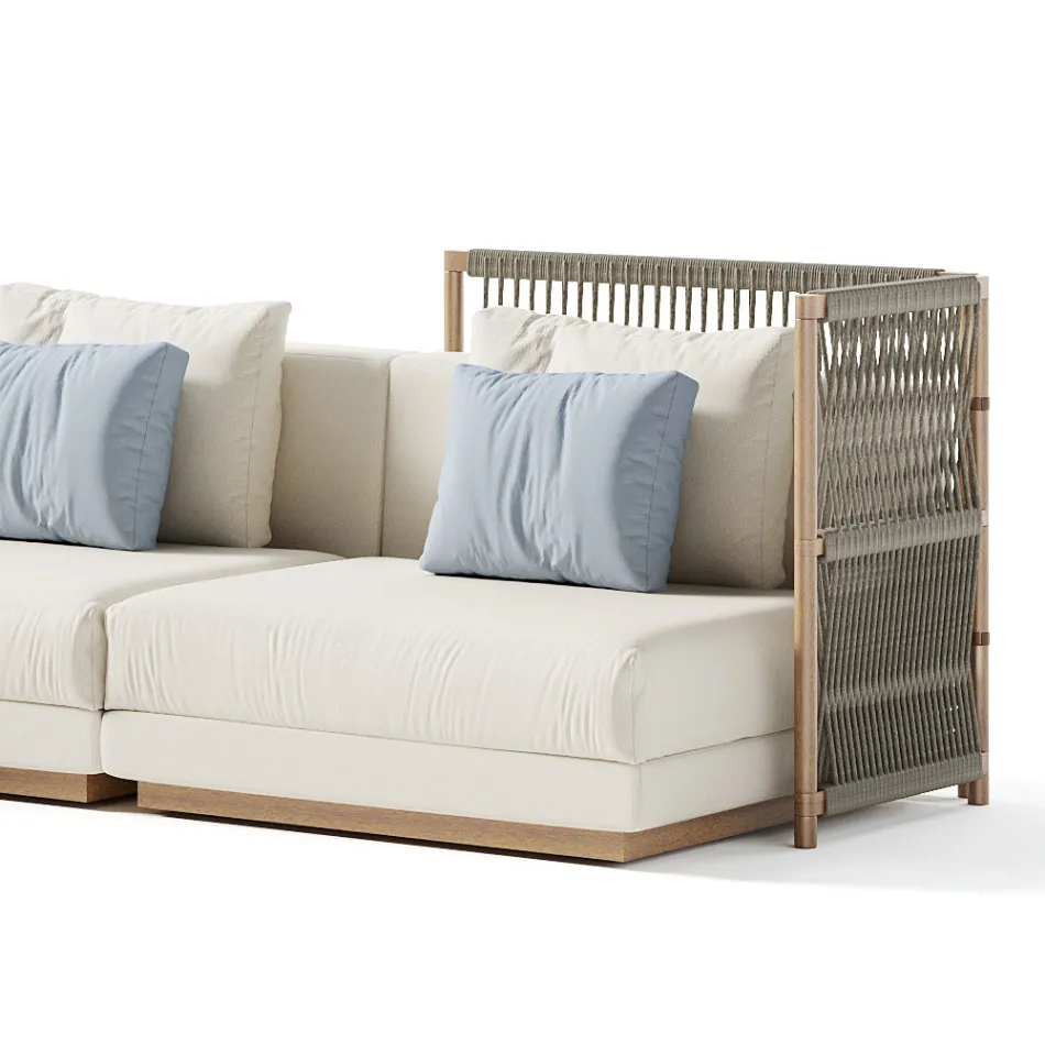 Canapea modulară de exterior din țesătură tapițată Made in Italy - Rubik Viadurini