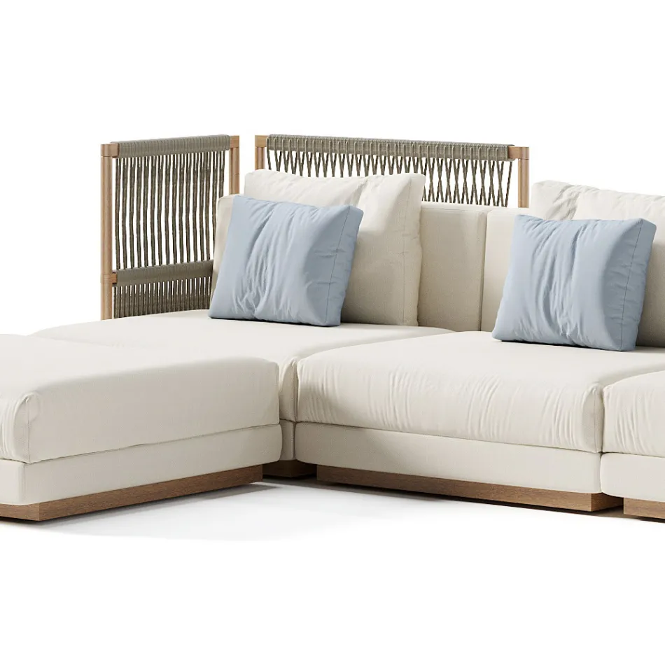 Canapea modulară de exterior din țesătură tapițată Made in Italy - Rubik Viadurini