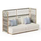 Canapea sectionala de gradina cu structura in forma de C din lemn Made in Italy - Rubik Viadurini