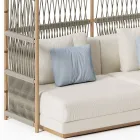 Canapea sectionala de gradina cu structura in forma de C din lemn Made in Italy - Rubik Viadurini