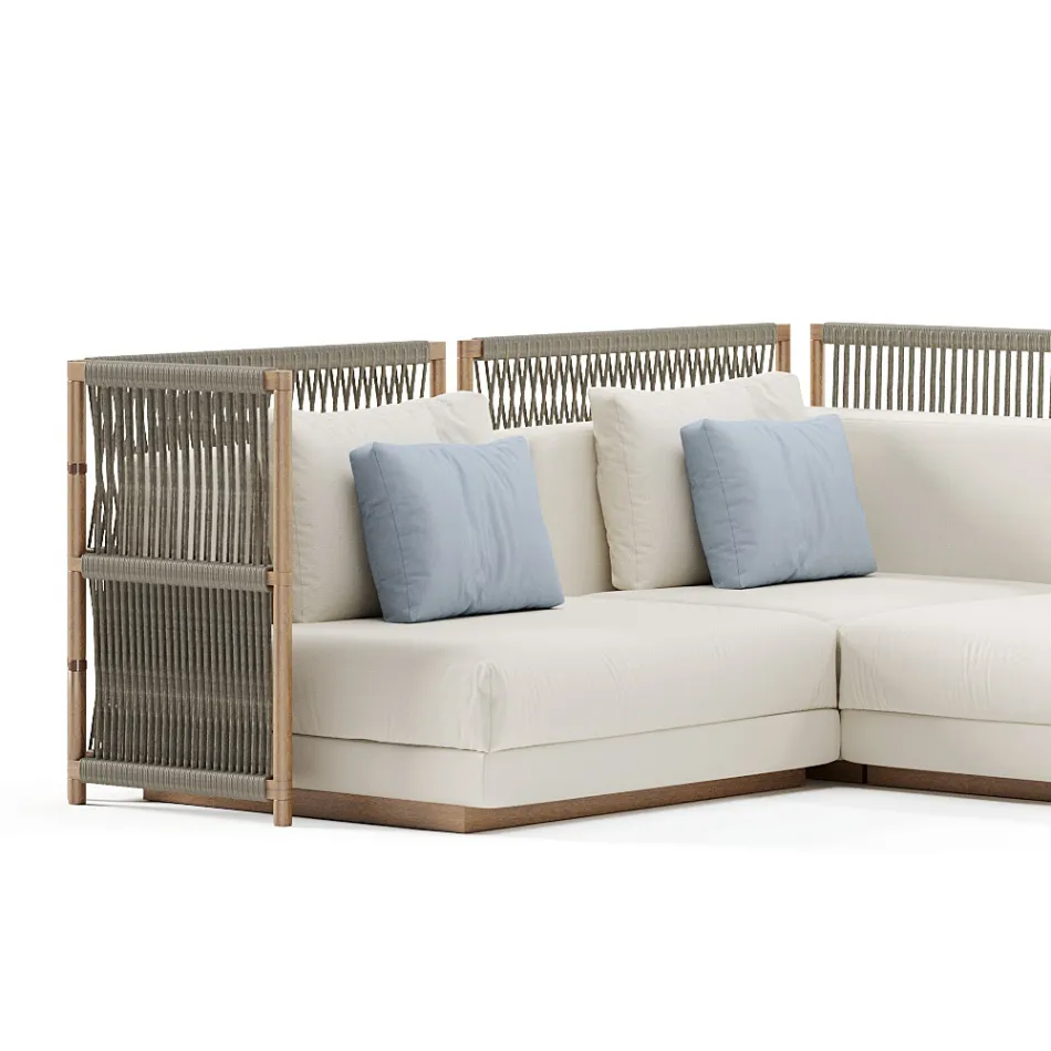 Canapea de gradina modulara din stofa Made in Italy - Rubik Viadurini