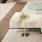 Canapea cu bază din sticlă extra-clară și șezut din material fabricat în Italia - Rory Viadurini