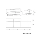 Canapea cu bază din sticlă extra-clară și șezut din material fabricat în Italia - Rory Viadurini