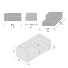 Canapea cu Peninsula Interior din Poliuretan Expandat - Buffo Viadurini