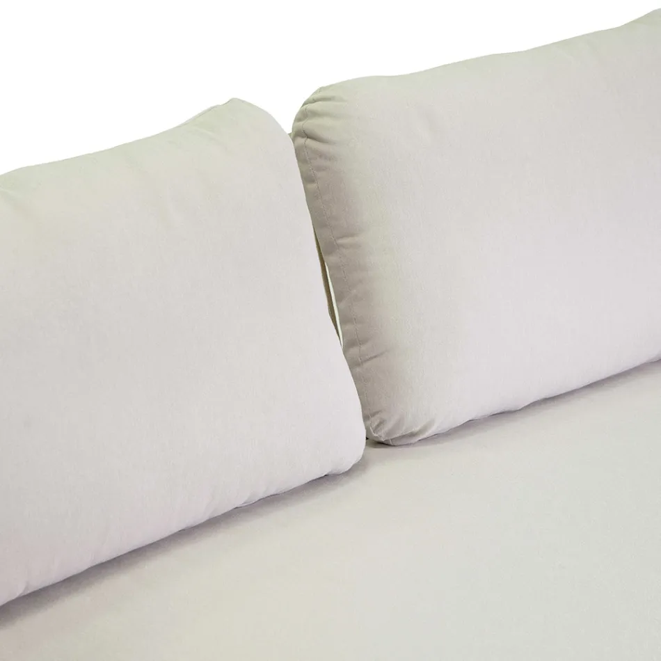 Canapea cu fotolii și măsuță de cafea din aluminiu alb pentru grădină - Tenda Viadurini