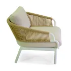 Canapea cu fotolii și măsuță de cafea din aluminiu alb pentru grădină - Tenda Viadurini